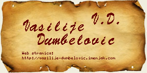 Vasilije Dumbelović vizit kartica
